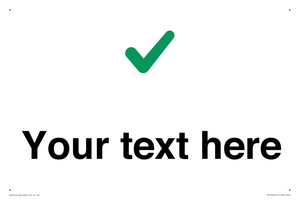 Custom plain background, green tick sign